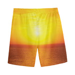 Sunset Over Sea Print Men's Sports Shorts