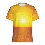 Sunset Over Sea Print Men's Sports T-Shirt