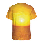 Sunset Over Sea Print Men's Sports T-Shirt