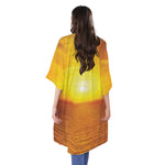 Sunset Over Sea Print Open Front Beach Cover Up