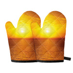 Sunset Over Sea Print Oven Mitts