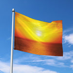 Sunset Over Sea Print Polyester Flag