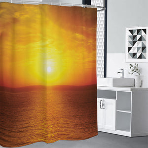 Sunset Over Sea Print Premium Shower Curtain