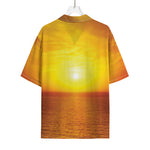 Sunset Over Sea Print Rayon Hawaiian Shirt