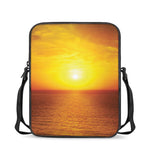 Sunset Over Sea Print Rectangular Crossbody Bag