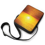 Sunset Over Sea Print Rectangular Crossbody Bag