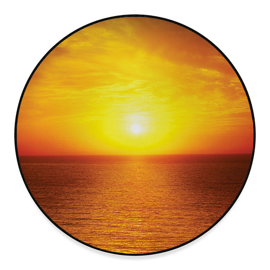 Sunset Over Sea Print Round Floor Mat