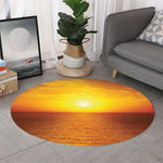 Sunset Over Sea Print Round Rug