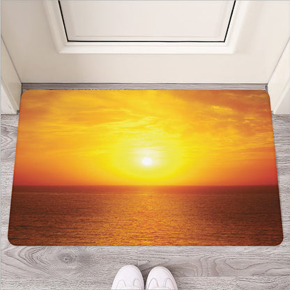 Sunset Over Sea Print Rubber Doormat