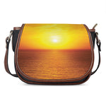 Sunset Over Sea Print Saddle Bag
