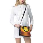 Sunset Over Sea Print Shoulder Handbag