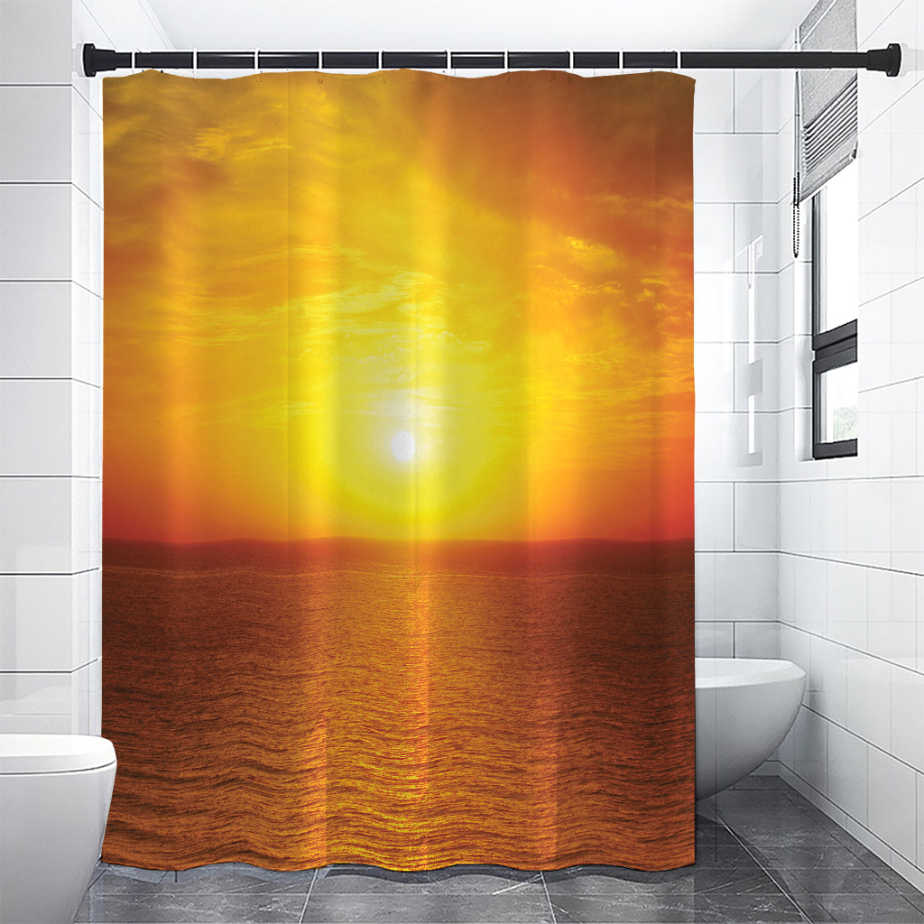 Sunset Over Sea Print Shower Curtain