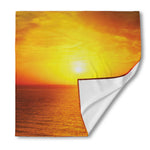 Sunset Over Sea Print Silk Bandana