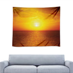 Sunset Over Sea Print Tapestry