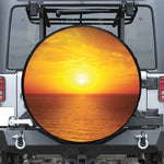 Sunset Over Sea Print Tire Cover