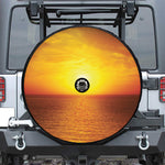 Sunset Over Sea Print Tire Cover With Camera Hole