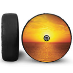 Sunset Over Sea Print Tire Cover With Camera Hole