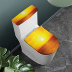 Sunset Over Sea Print Toilet Lid And Tank Cover Set