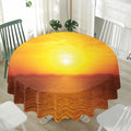 Sunset Over Sea Print Waterproof Round Tablecloth
