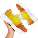 Sunset Over Sea Print White Chunky Shoes