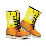 Sunset Over Sea Print Winter Boots