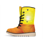 Sunset Over Sea Print Winter Boots