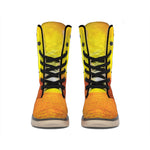 Sunset Over Sea Print Winter Boots