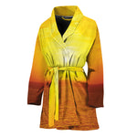 Sunset Over Sea Print Women's Bathrobe