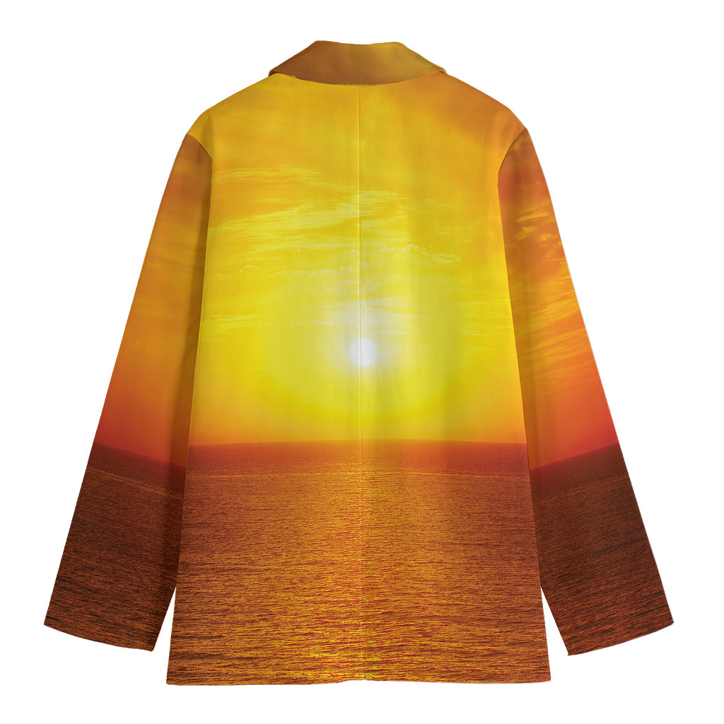 Sunset Over Sea Print Women's Blazer