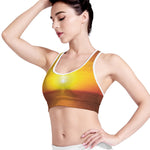 Sunset Over Sea Print Women's Sports Bra