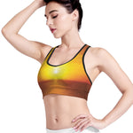 Sunset Over Sea Print Women's Sports Bra