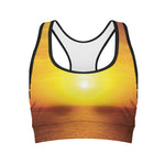 Sunset Over Sea Print Women's Sports Bra