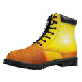 Sunset Over Sea Print Padded Collar Lace Up Boots