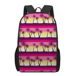 Sunset Palm Tree Pattern Print 17 Inch Backpack