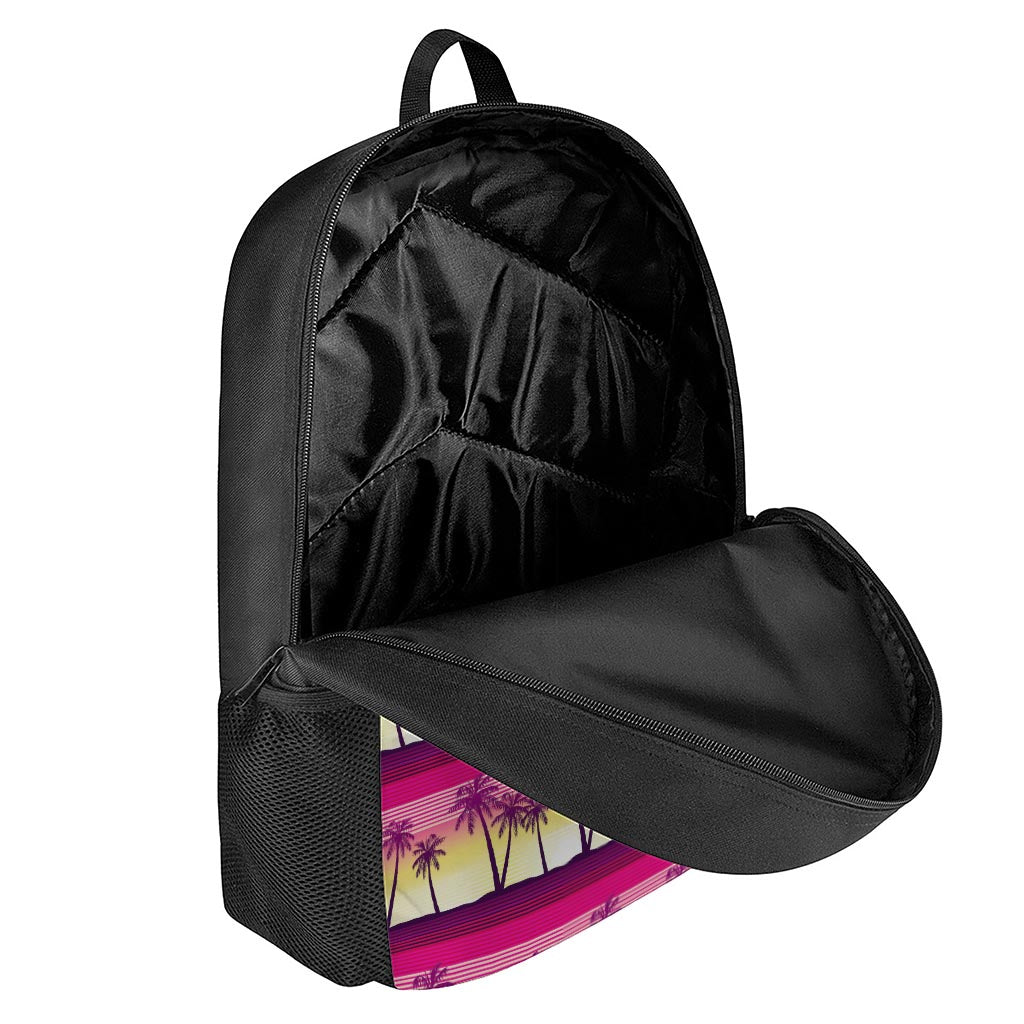 Sunset Palm Tree Pattern Print 17 Inch Backpack