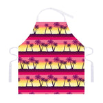 Sunset Palm Tree Pattern Print Adjustable Apron