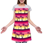 Sunset Palm Tree Pattern Print Adjustable Apron