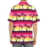 Sunset Palm Tree Pattern Print Aloha Shirt