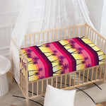 Sunset Palm Tree Pattern Print Baby Crib Sheet