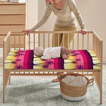 Sunset Palm Tree Pattern Print Baby Crib Sheet