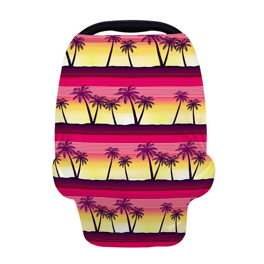 Sunset Palm Tree Pattern Print Baby Seat Cover