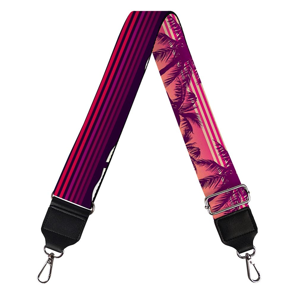 Sunset Palm Tree Pattern Print Bag Strap