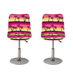 Sunset Palm Tree Pattern Print Bar Stool Covers