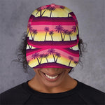 Sunset Palm Tree Pattern Print Baseball Cap