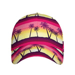 Sunset Palm Tree Pattern Print Baseball Cap