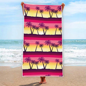 Sunset Palm Tree Pattern Print Beach Towel