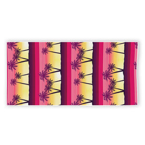 Sunset Palm Tree Pattern Print Beach Towel