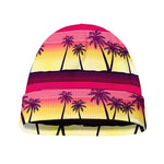 Sunset Palm Tree Pattern Print Beanie