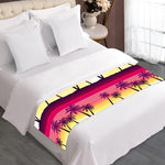 Sunset Palm Tree Pattern Print Bed Runner