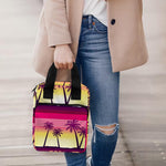 Sunset Palm Tree Pattern Print Bible Tote Bag